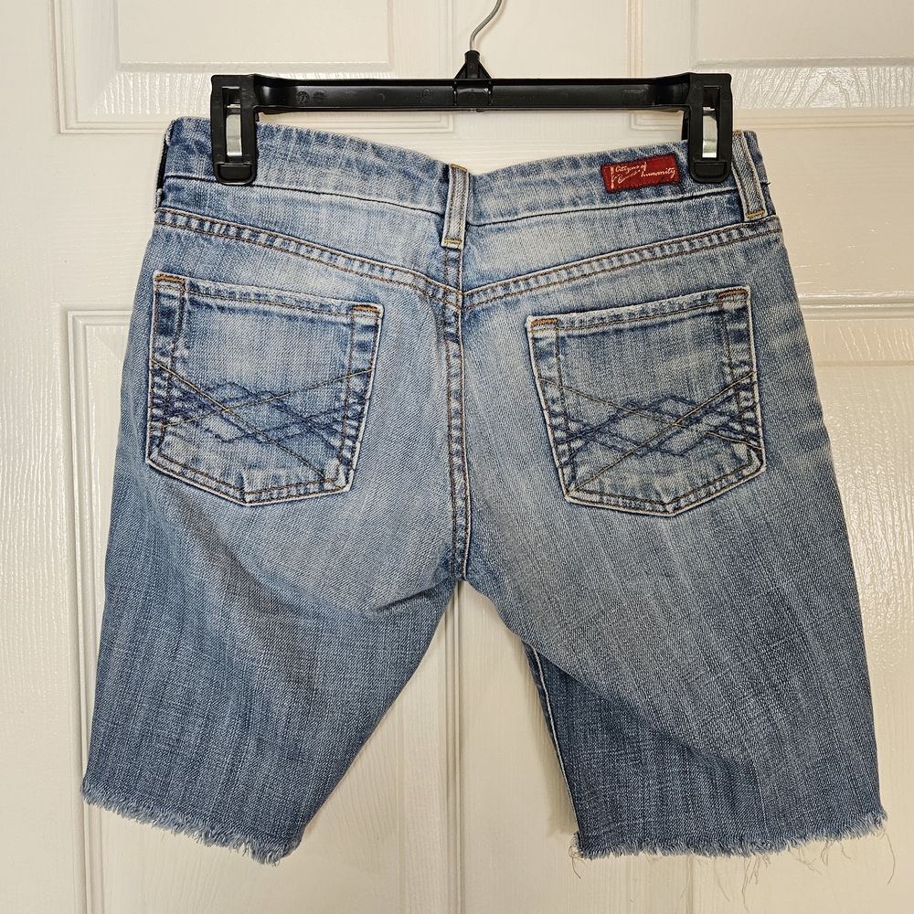 Citizens Of Humanity Blue Jean Denim Long Shorts Classic Cutoff Style 251 - Picture 3 of 16